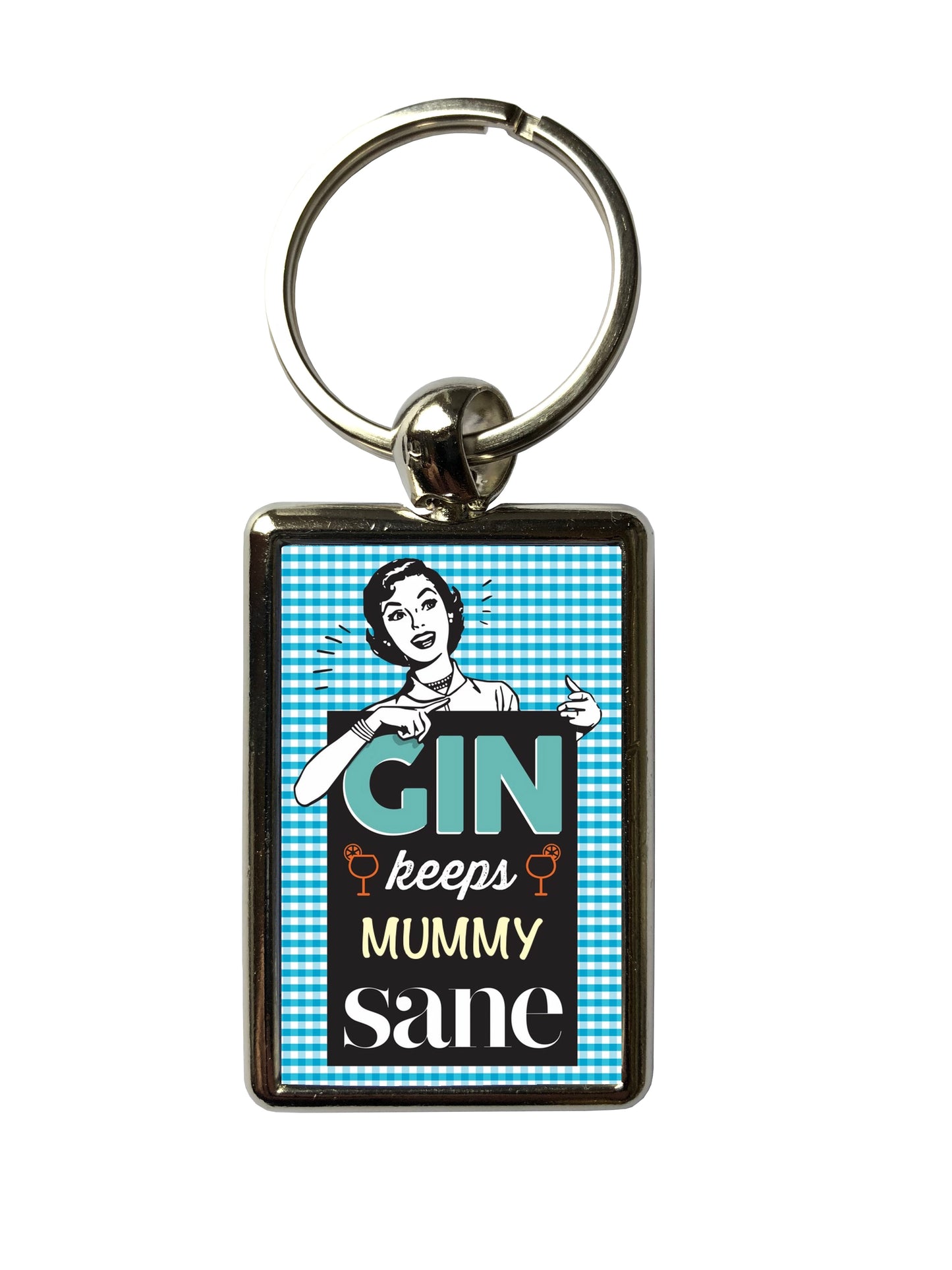 Funny Gin Keyring β Personalised Name Gift β Gin Keeps Me Sane β Custom Metal Keychain β Humorous Gift for Gin Lovers