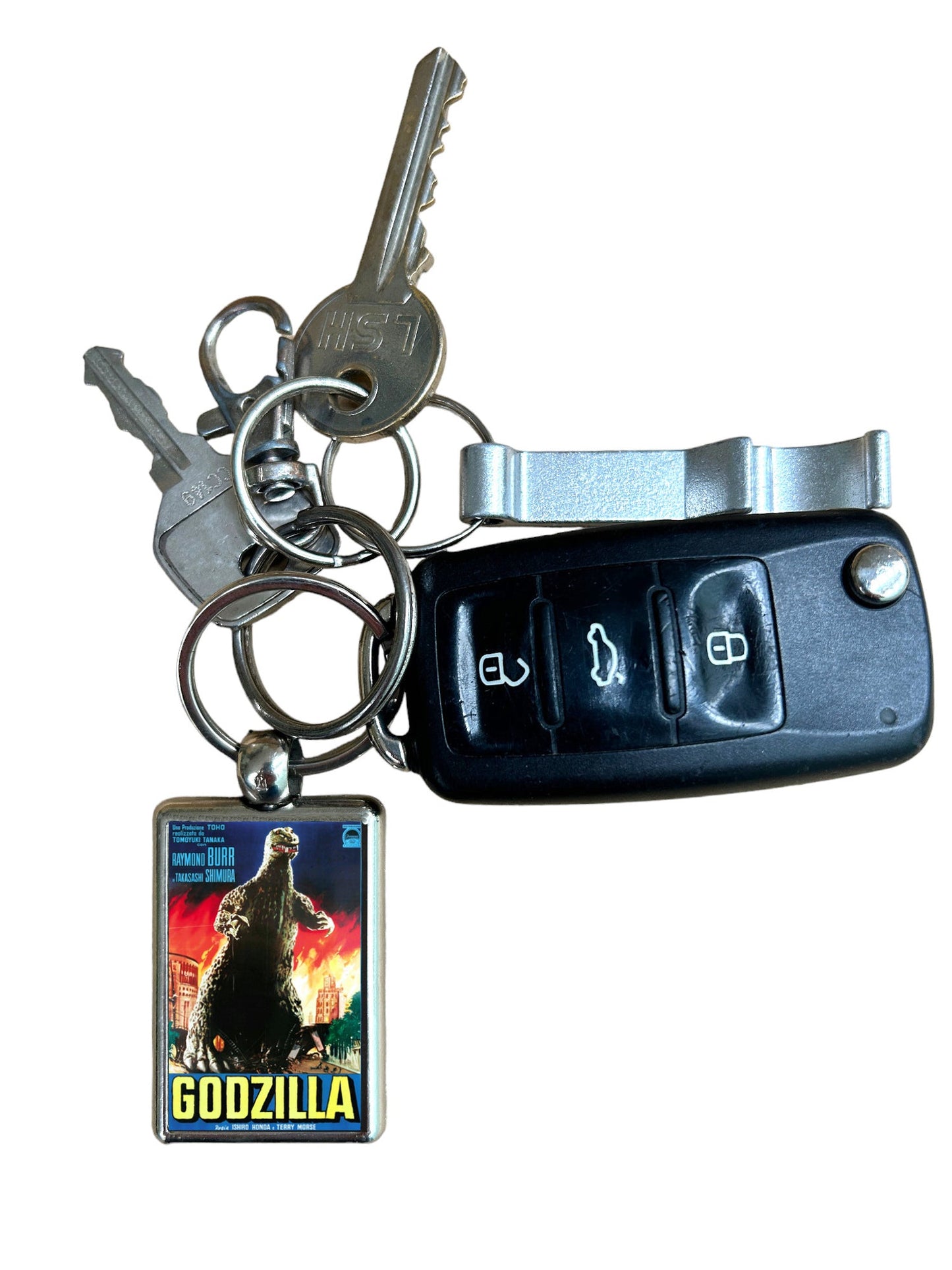 Godzilla 1954 Movie Poster Metal Keyring – Classic Japanese Movie Collectable