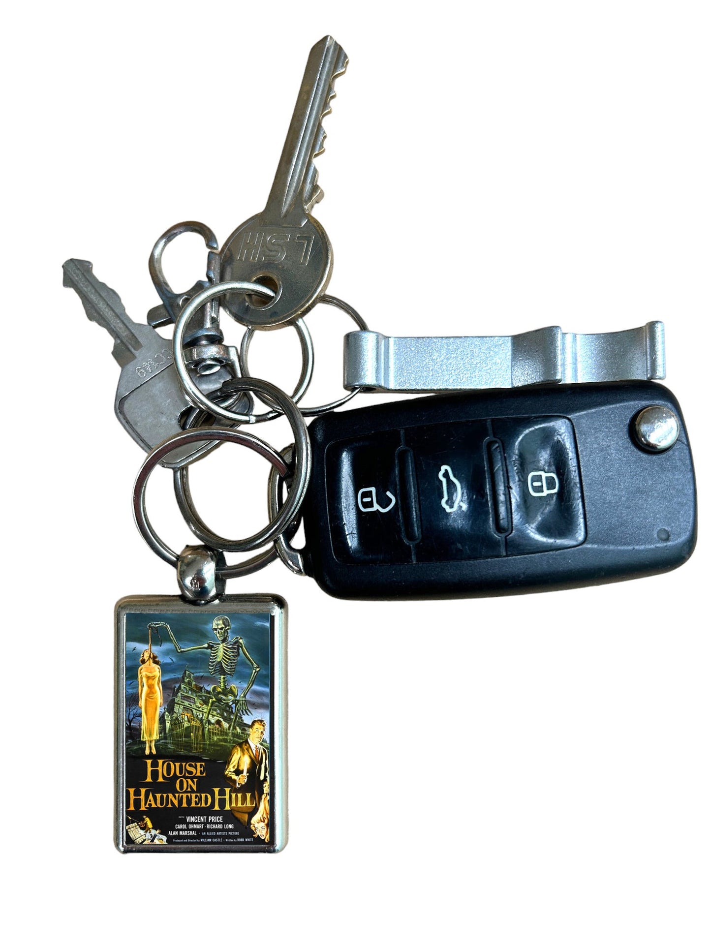 House on Haunted Hill Metal Keyring β Classic Horror Movie Poster
