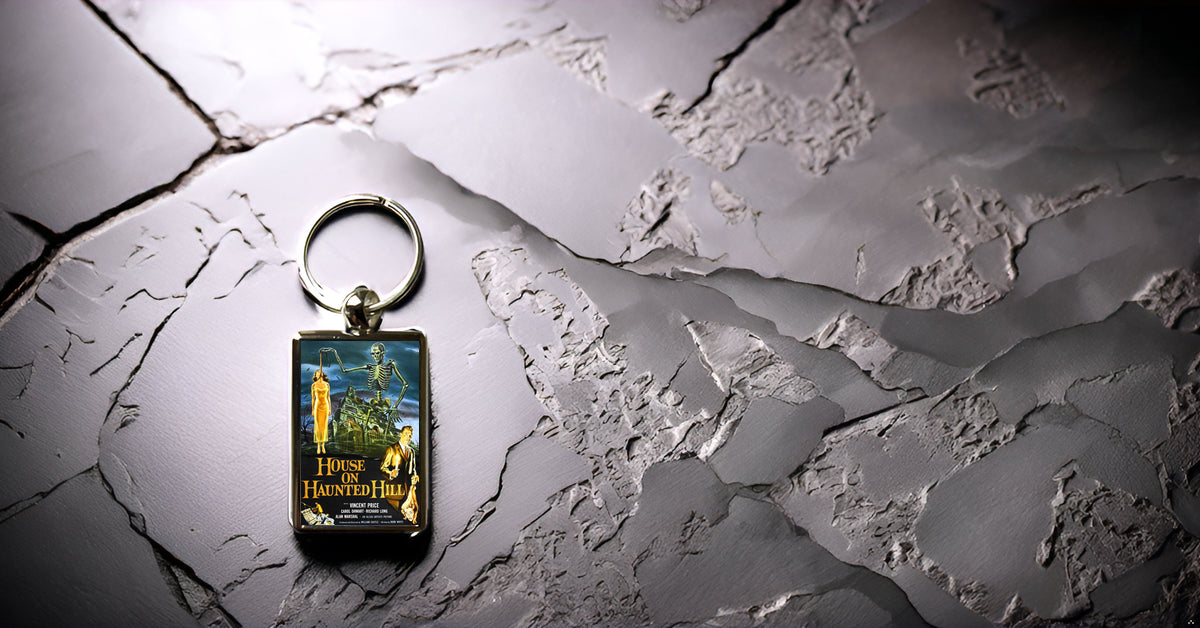 House on Haunted Hill Metal Keyring β Classic Horror Movie Poster