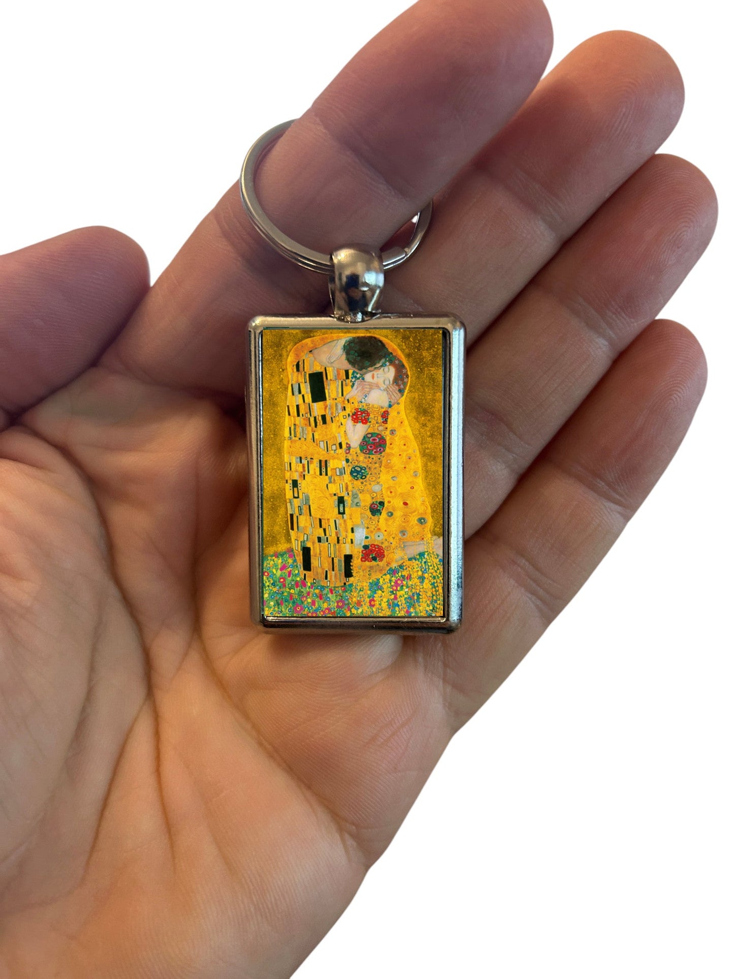 Gustav Klimt The Kiss Metal Keyring - Artistic & Stylish Accessory