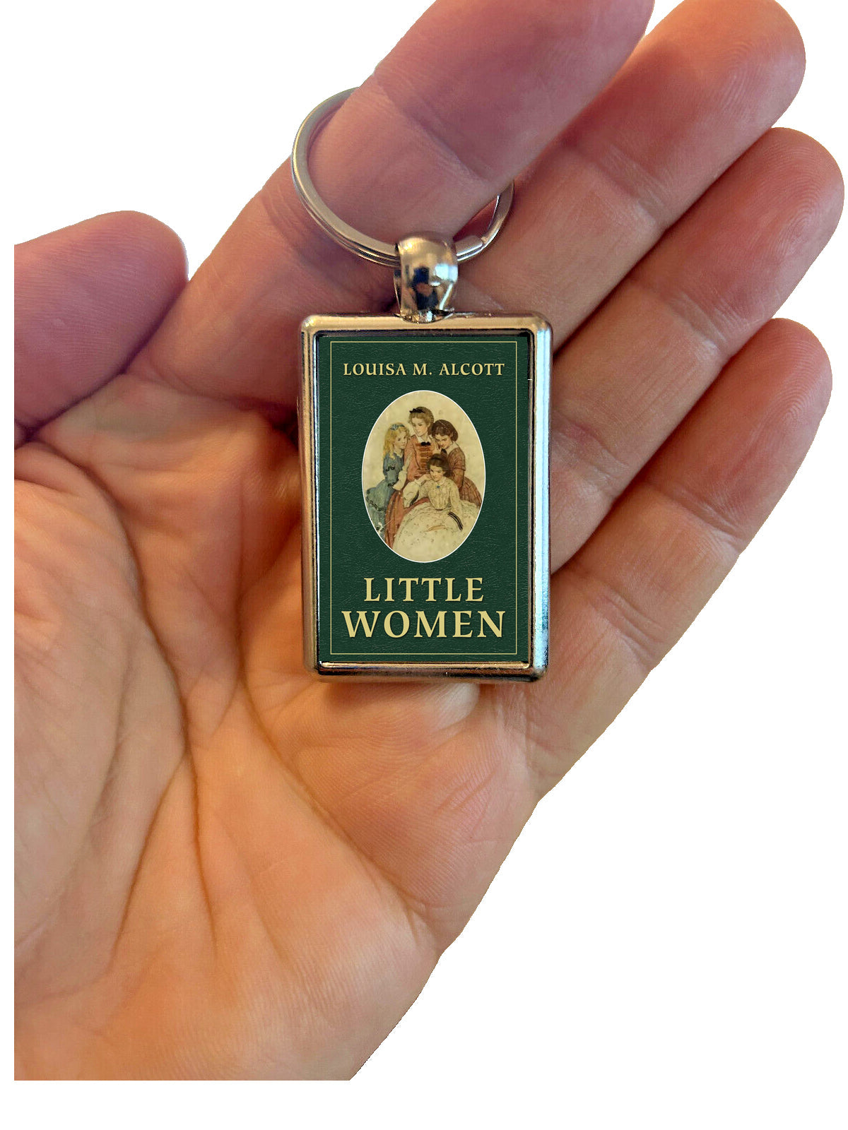 Little Women Book Cover Metal Keyring β Louisa May Alcott Literary Gift