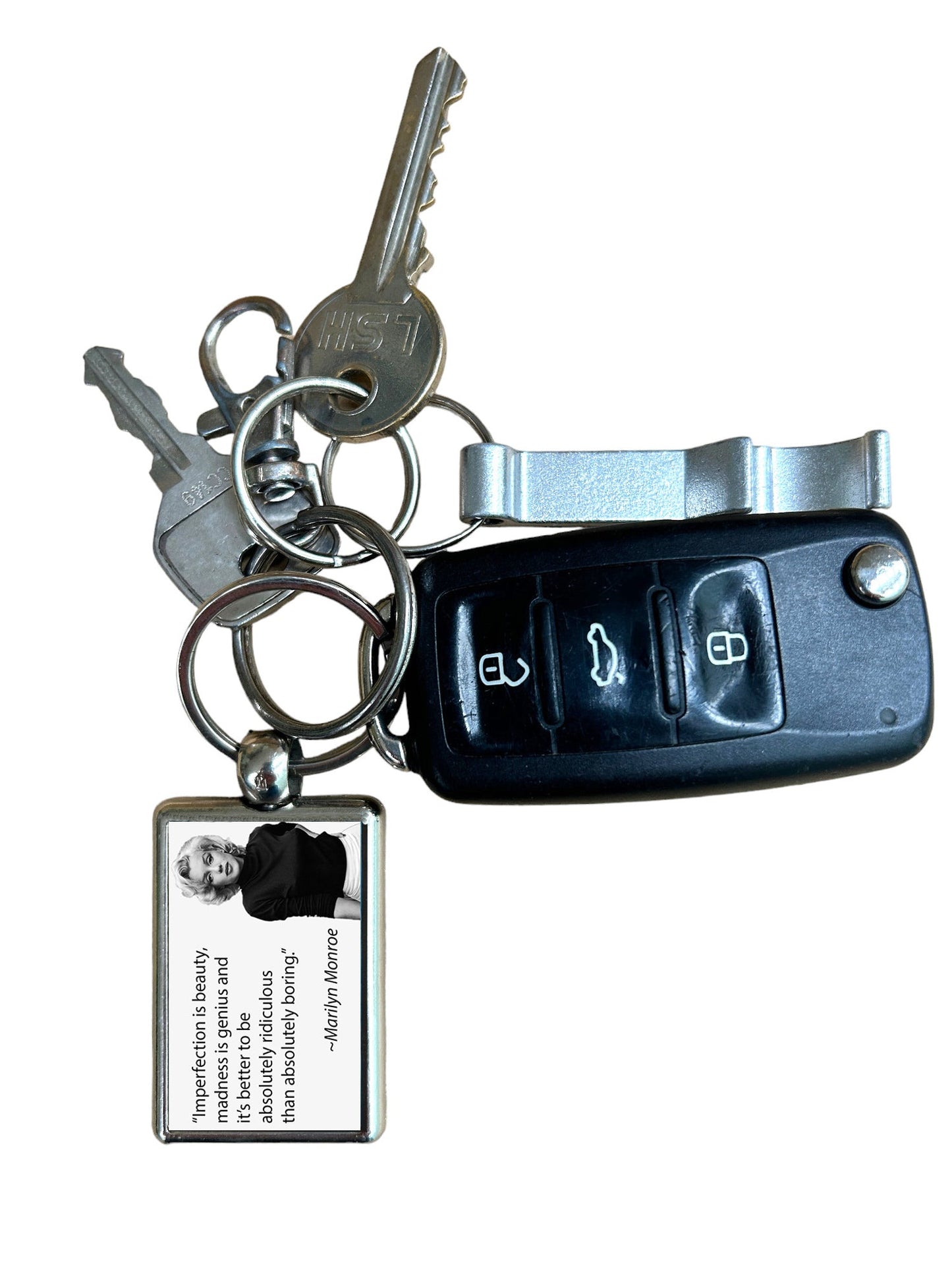 Marilyn Monroe 'Imperfection Is Beauty' Quote Metal Keyring – Classic, Stylish & Durable