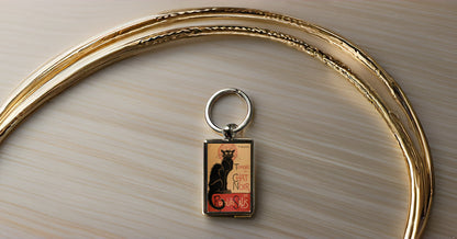 Le Chat Noir Keyring – Vintage French Art Metal Keychain