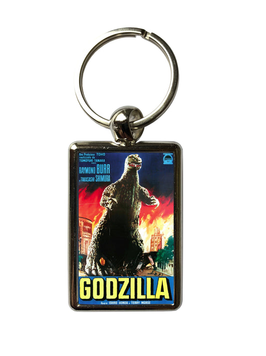 Godzilla 1954 Movie Poster Metal Keyring – Classic Japanese Movie Collectable