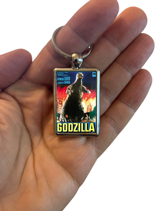 Godzilla 1954 Movie Poster Metal Keyring – Classic Japanese Movie Collectable